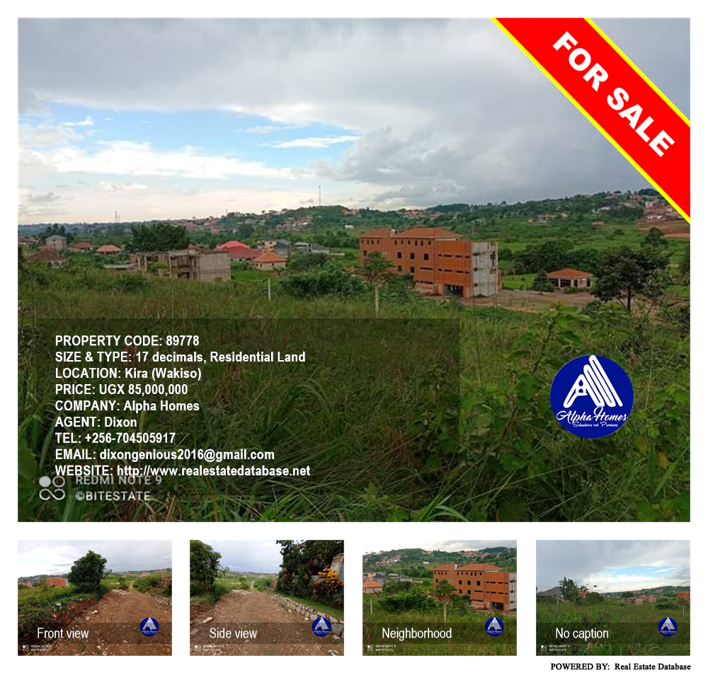 Residential Land  for sale in Kira Wakiso Uganda, code: 89778
