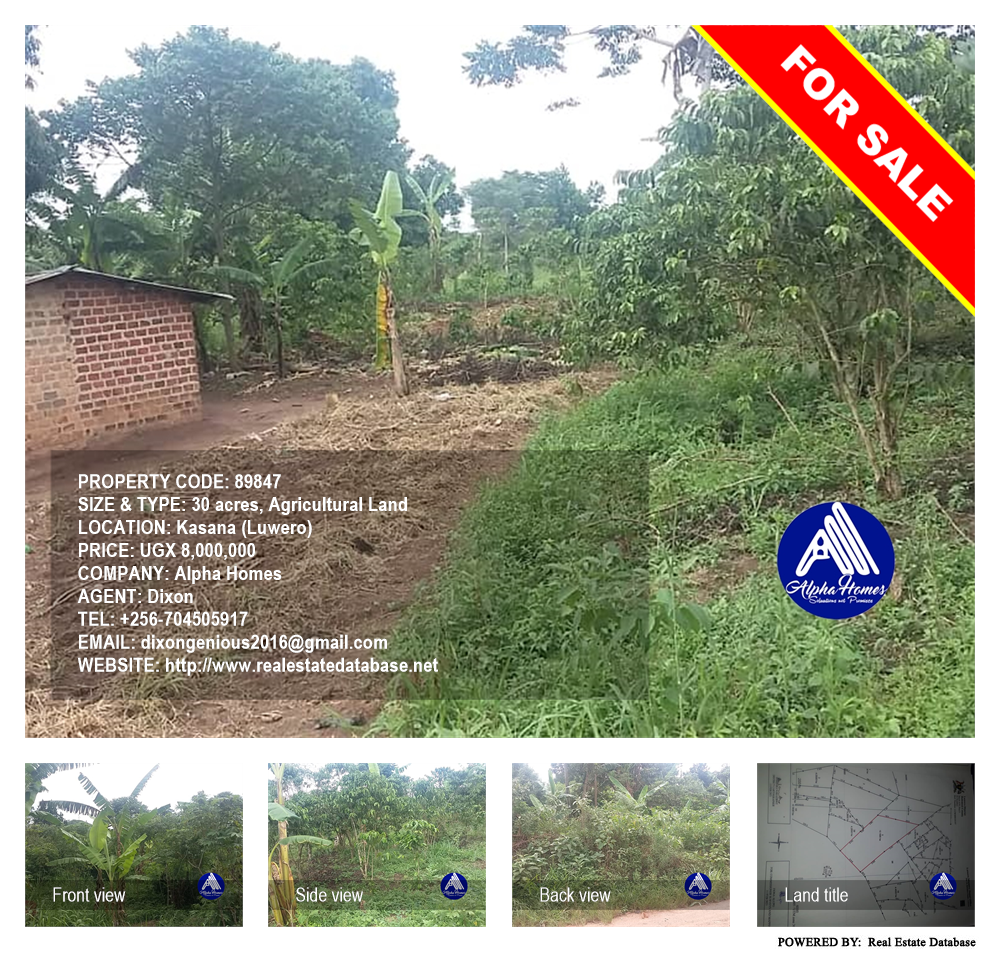Agricultural Land  for sale in Kasana Luweero Uganda, code: 89847