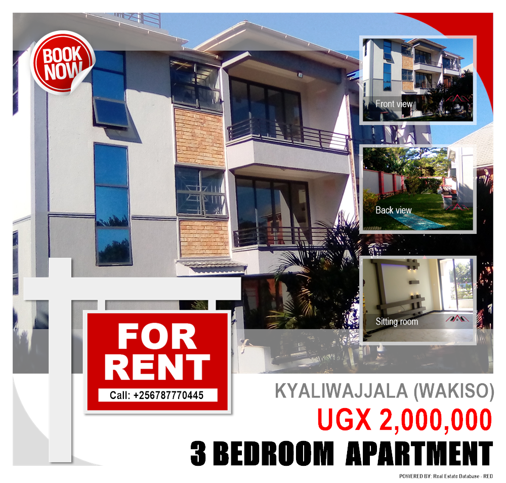 3 bedroom Apartment  for rent in Kyaliwajjala Wakiso Uganda, code: 89944