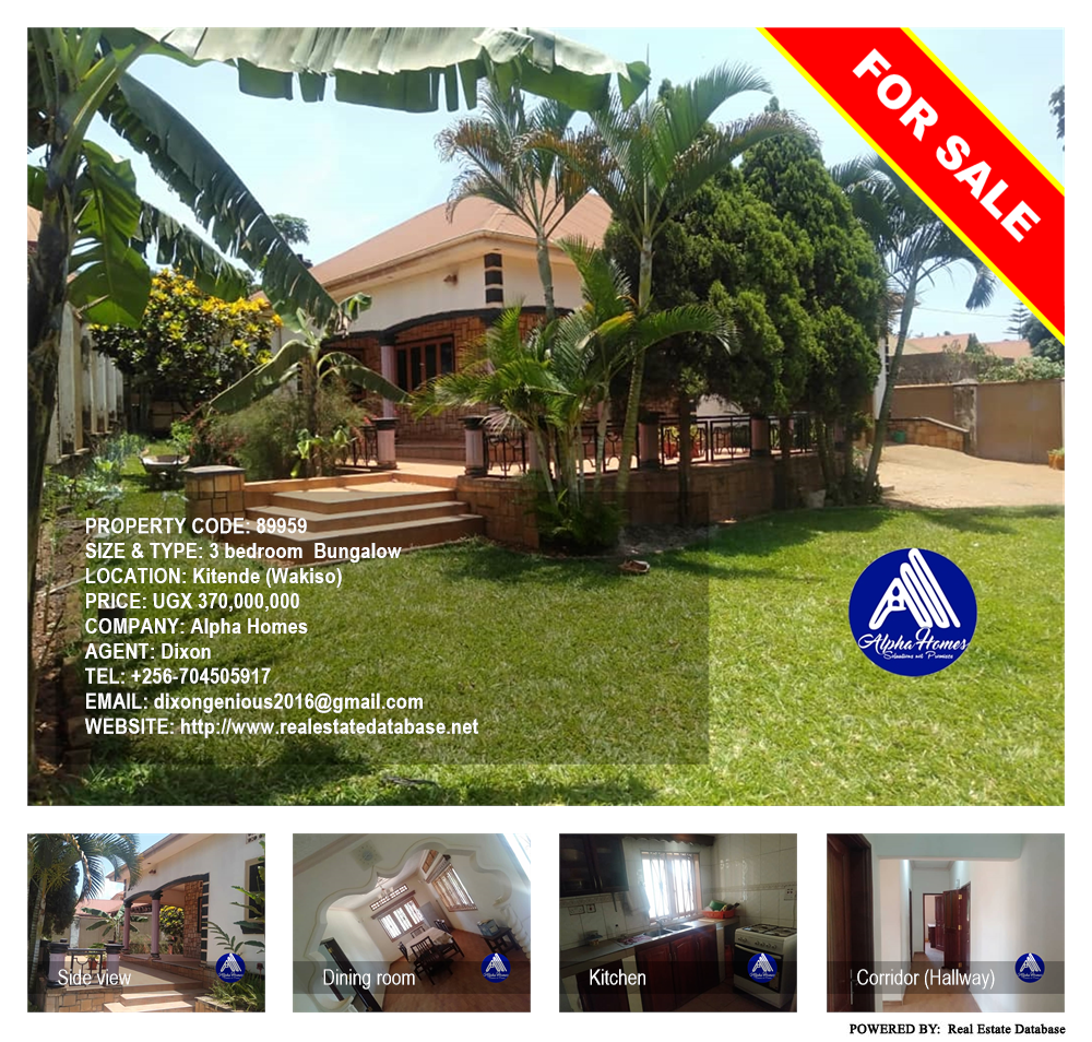 3 bedroom Bungalow  for sale in Kitende Wakiso Uganda, code: 89959
