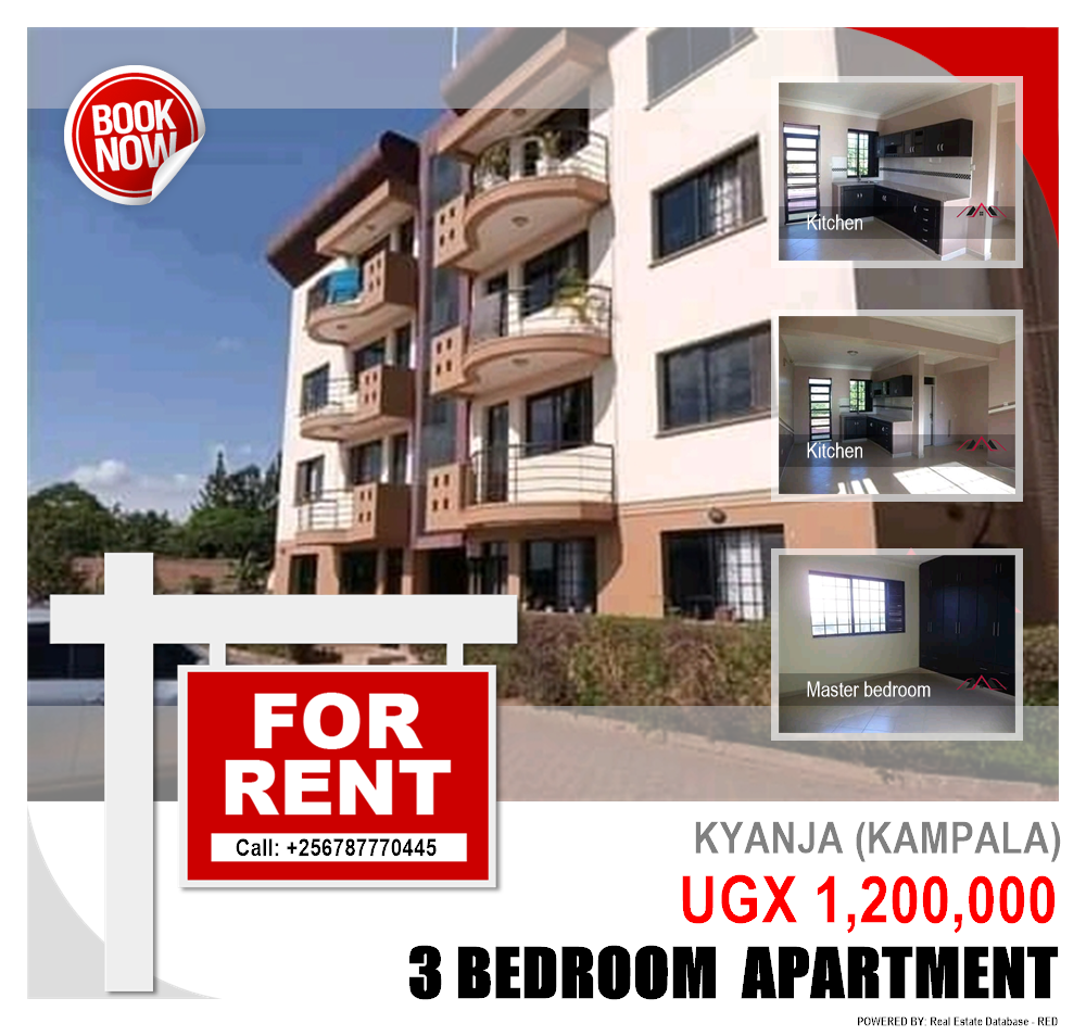 3 bedroom Apartment  for rent in Kyanja Kampala Uganda, code: 89972