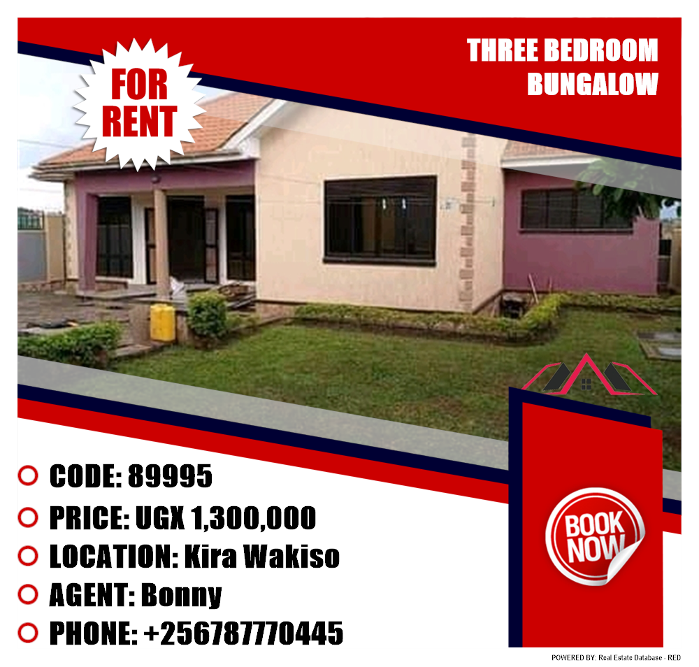 3 bedroom Bungalow  for rent in Kira Wakiso Uganda, code: 89995