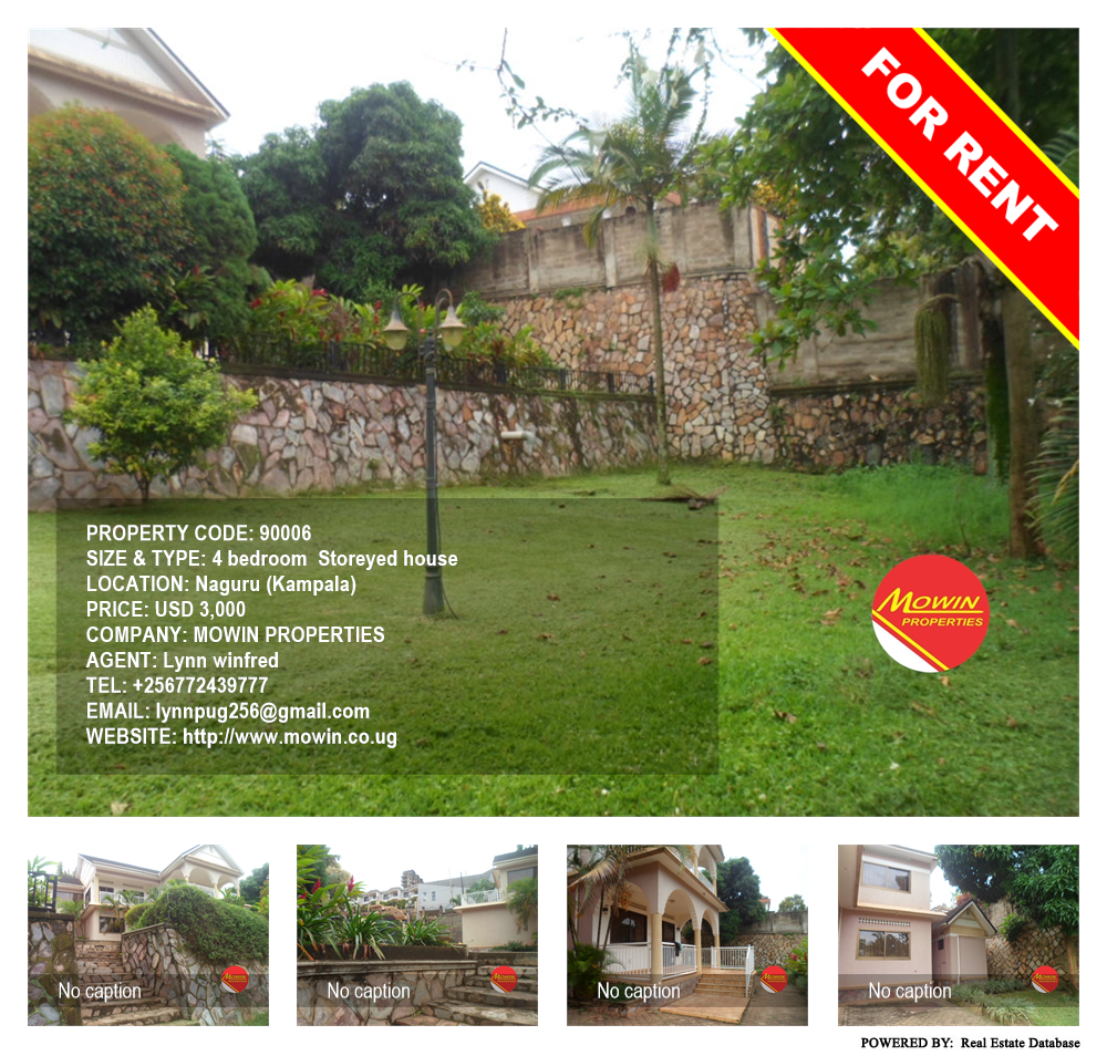 4 bedroom Storeyed house  for rent in Naguru Kampala Uganda, code: 90006