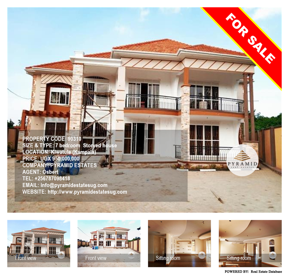 7 bedroom Storeyed house  for sale in Kiwaatule Kampala Uganda, code: 90310