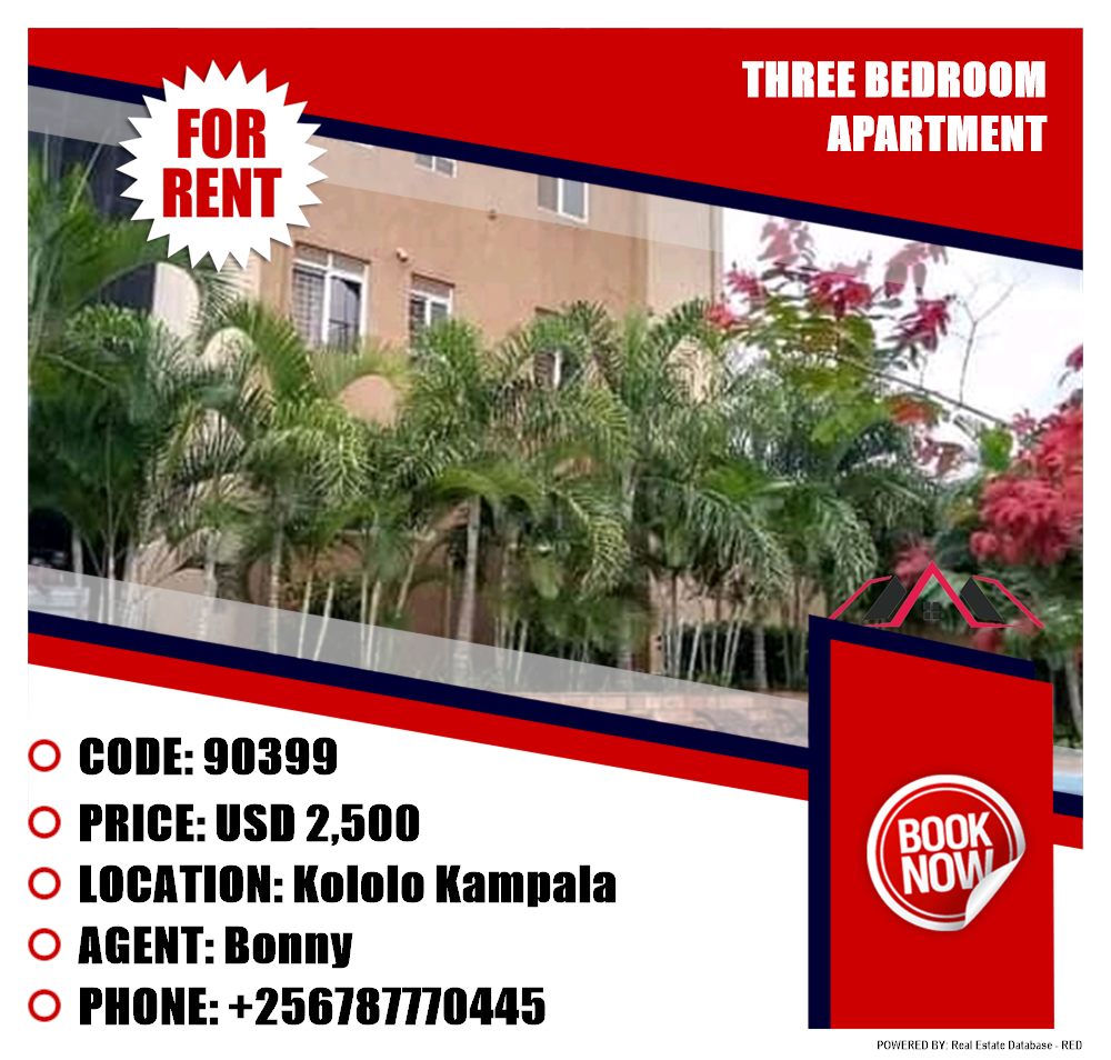 3 bedroom Apartment  for rent in Kololo Kampala Uganda, code: 90399