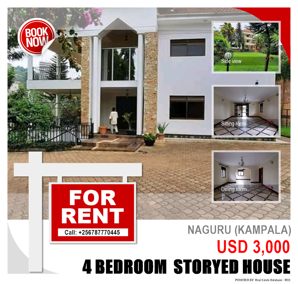 4 bedroom Storeyed house  for rent in Naguru Kampala Uganda, code: 90401