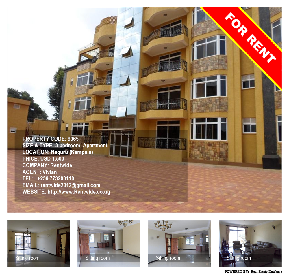 3 bedroom Apartment  for rent in Naguru Kampala Uganda, code: 9065