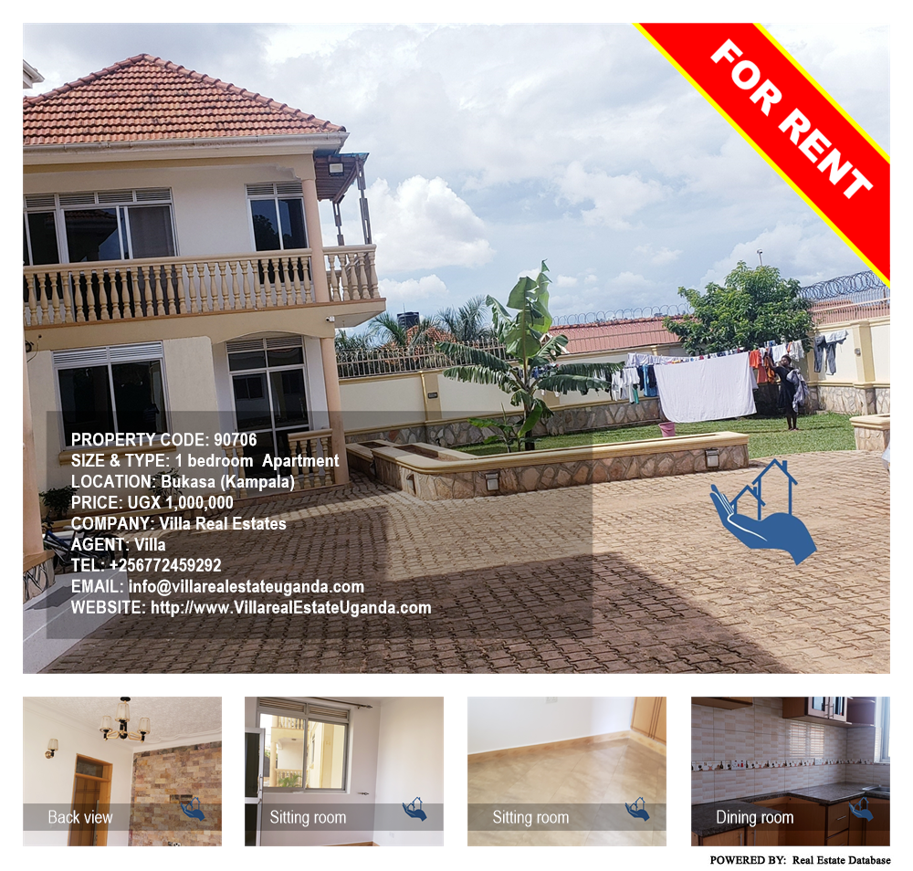 1 bedroom Apartment  for rent in Bukasa Kampala Uganda, code: 90706