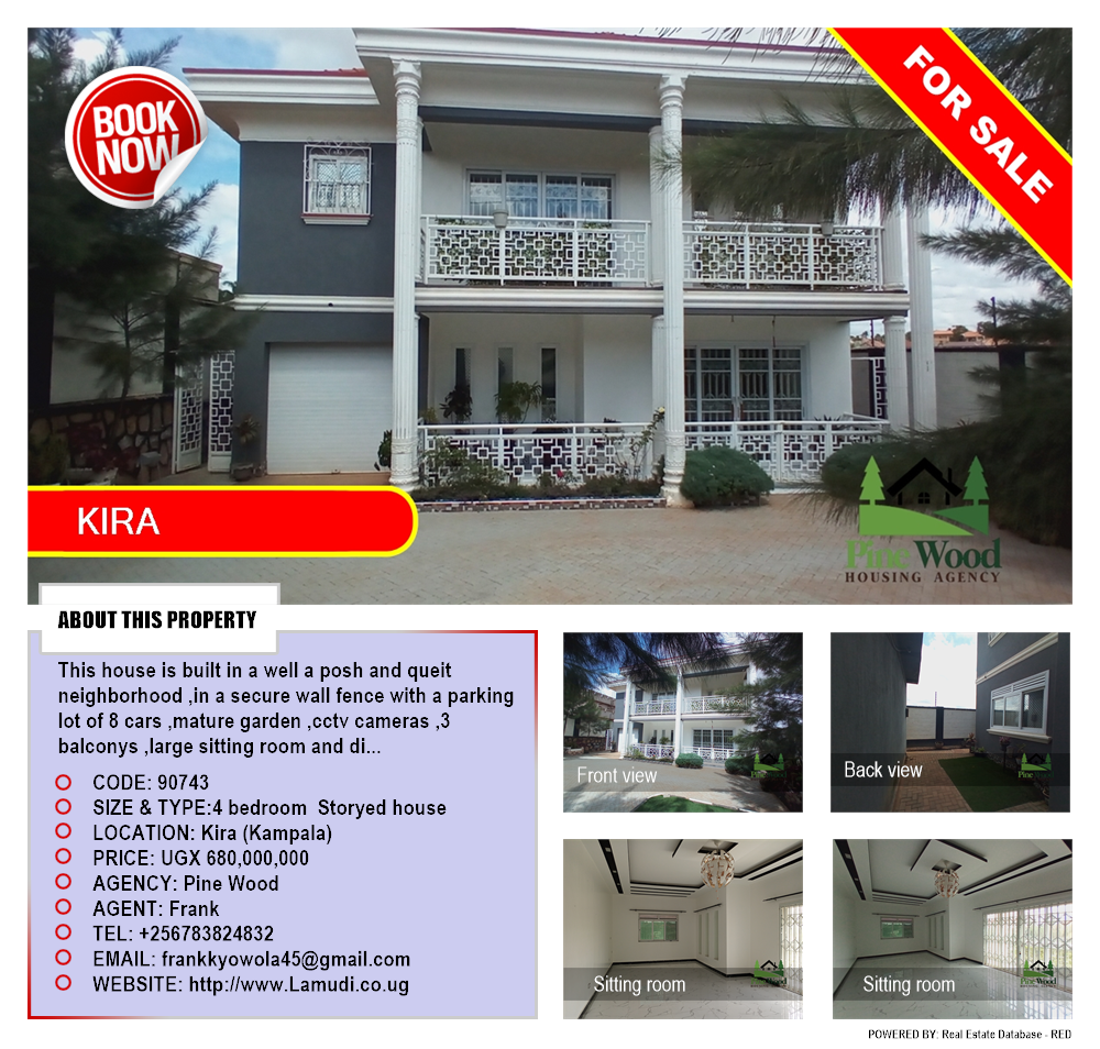 4 bedroom Storeyed house  for sale in Kira Kampala Uganda, code: 90743