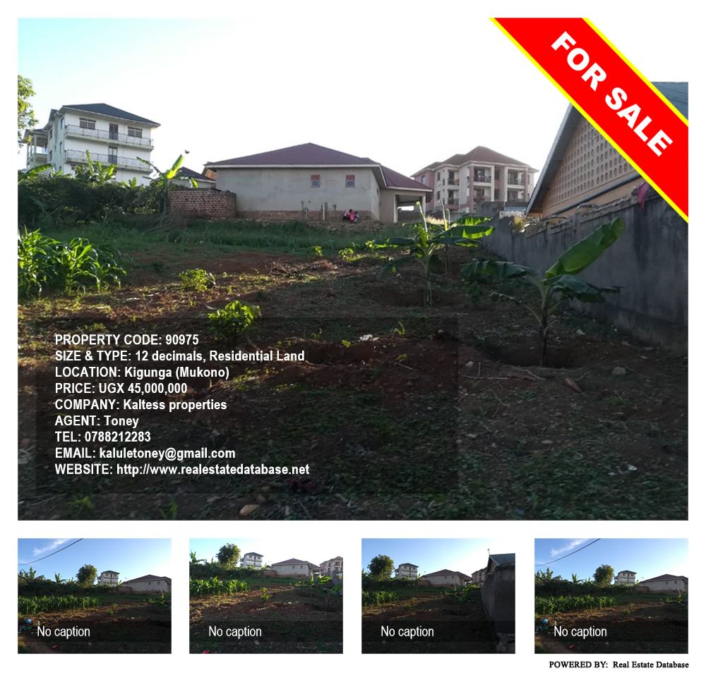 Residential Land  for sale in Kigunga Mukono Uganda, code: 90975