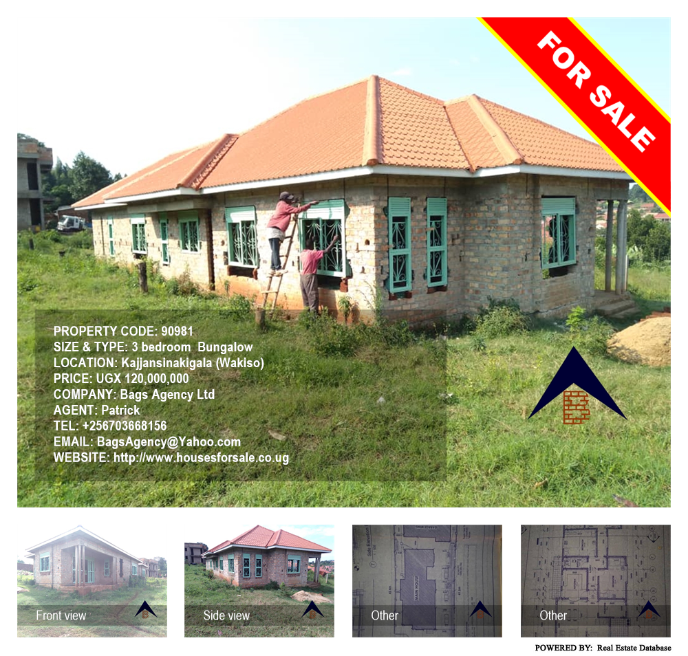 3 bedroom Bungalow  for sale in Kajjansi Wakiso Uganda, code: 90981