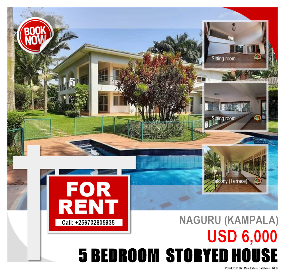 5 bedroom Storeyed house  for rent in Naguru Kampala Uganda, code: 91183