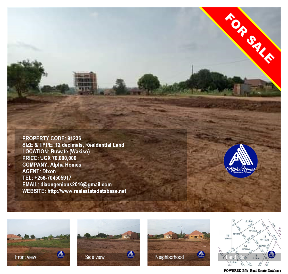 Residential Land  for sale in Buwaate Wakiso Uganda, code: 91236