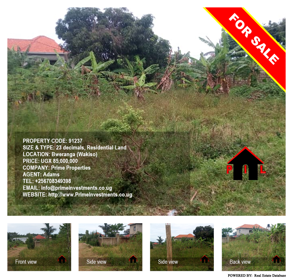 Residential Land  for sale in Bweranga Wakiso Uganda, code: 91237