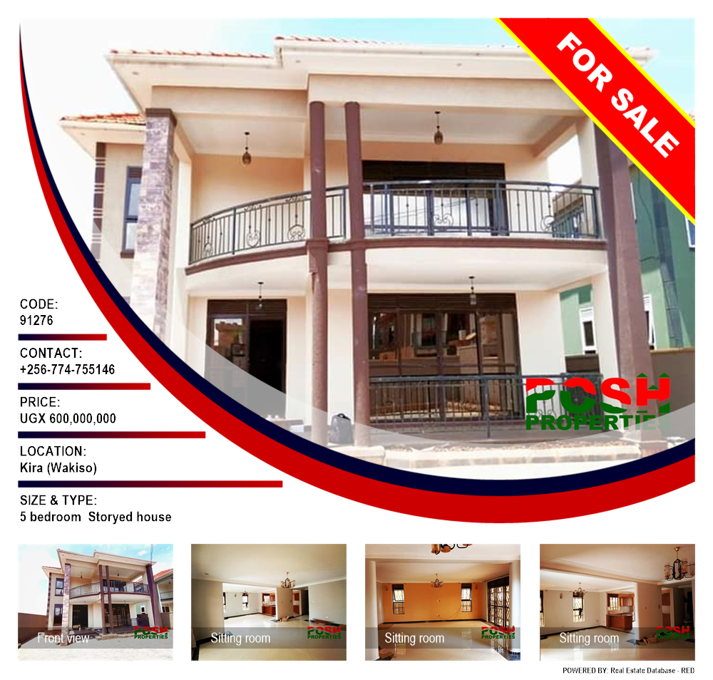 5 bedroom Storeyed house  for sale in Kira Wakiso Uganda, code: 91276