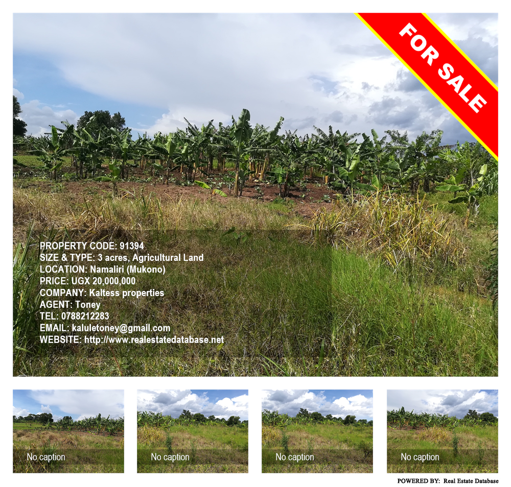 Agricultural Land  for sale in Namaliri Mukono Uganda, code: 91394
