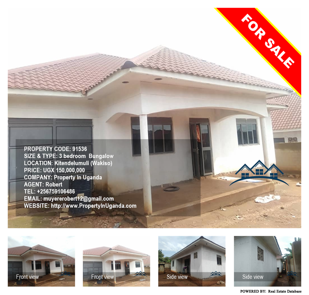 3 bedroom Bungalow  for sale in Kitende Wakiso Uganda, code: 91536