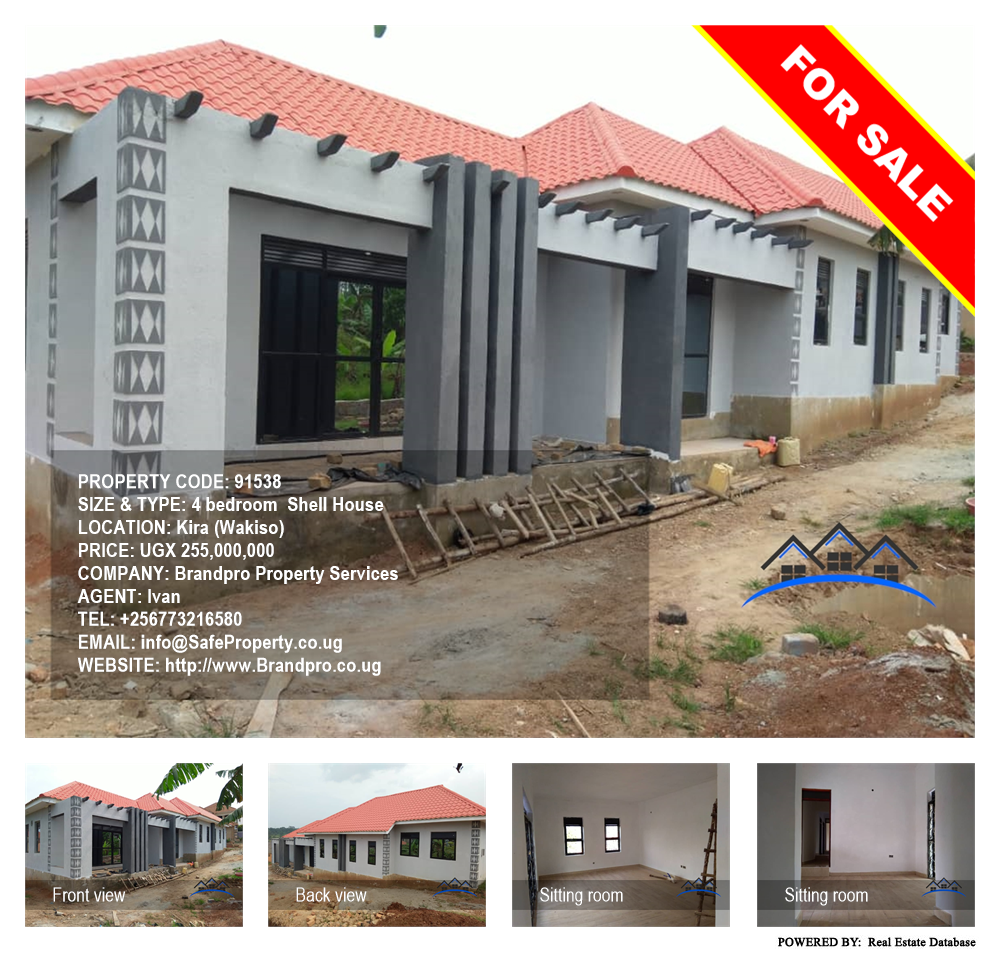 4 bedroom Shell House  for sale in Kira Wakiso Uganda, code: 91538