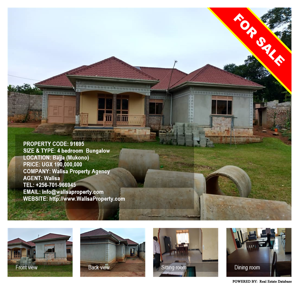 4 bedroom Bungalow  for sale in Bajja Mukono Uganda, code: 91695