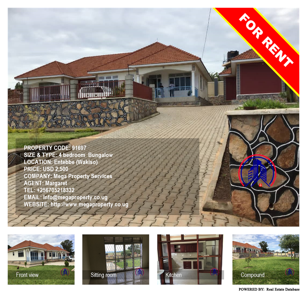 4 bedroom Bungalow  for rent in Entebbe Wakiso Uganda, code: 91697