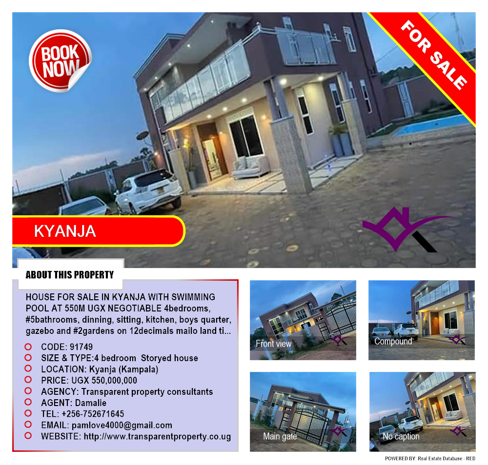 4 bedroom Storeyed house  for sale in Kyanja Kampala Uganda, code: 91749