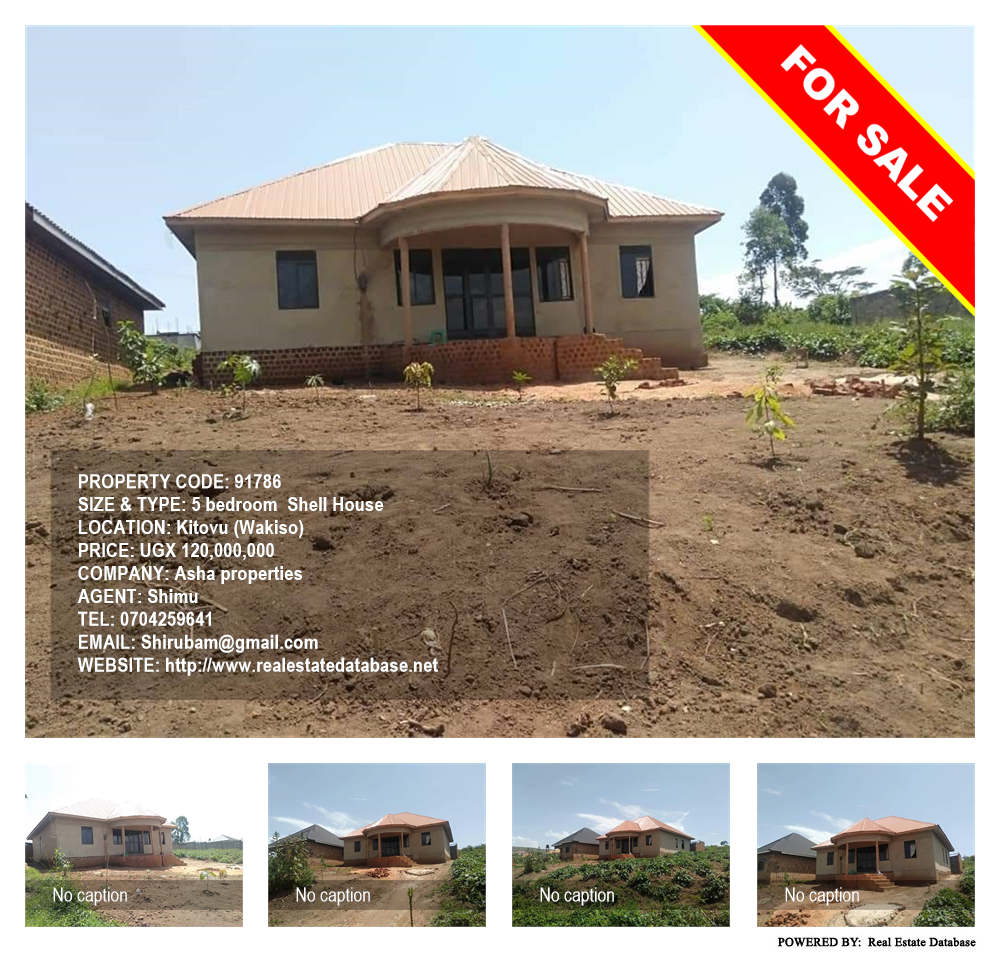 5 bedroom Shell House  for sale in Kitovu Wakiso Uganda, code: 91786