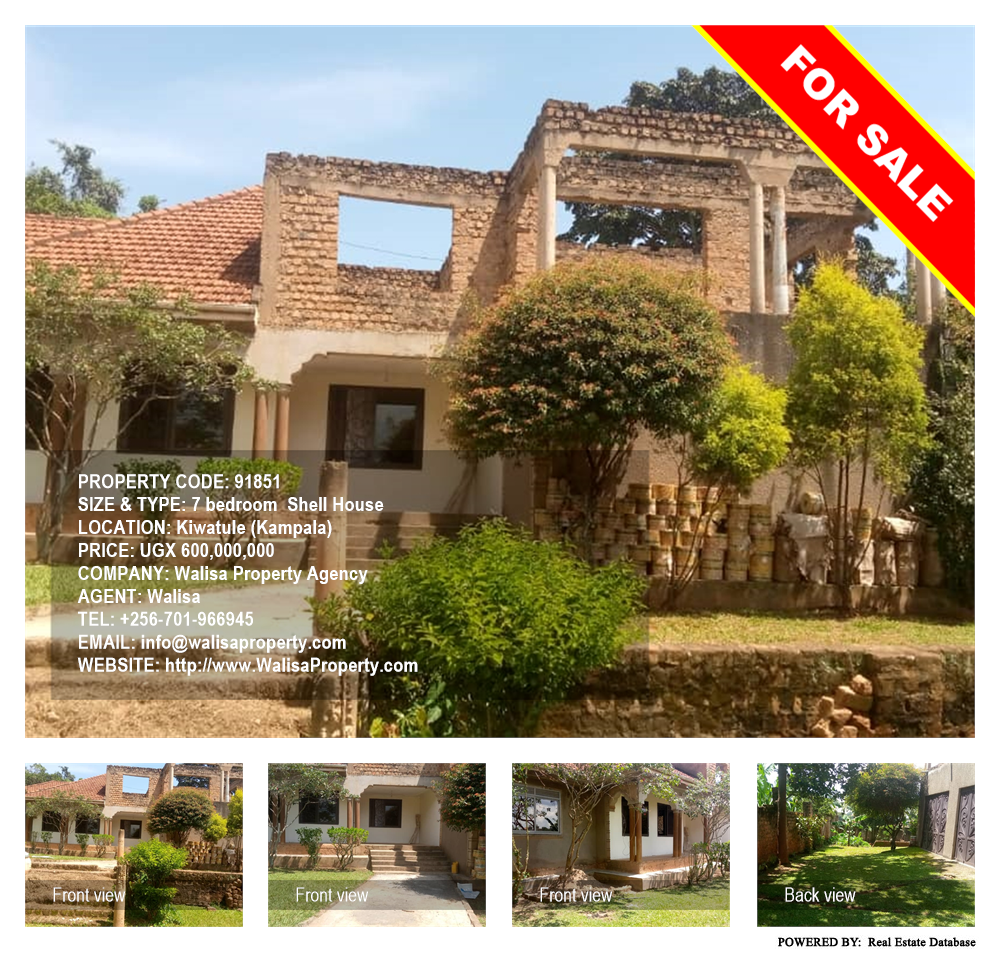 7 bedroom Shell House  for sale in Kiwaatule Kampala Uganda, code: 91851