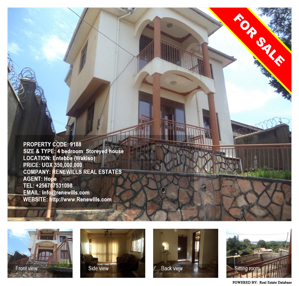 4 bedroom Storeyed house  for sale in Entebbe Wakiso Uganda, code: 9188