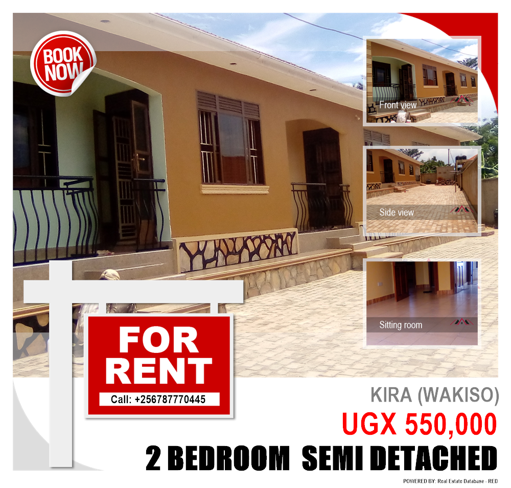 2 bedroom Semi Detached  for rent in Kira Wakiso Uganda, code: 92033