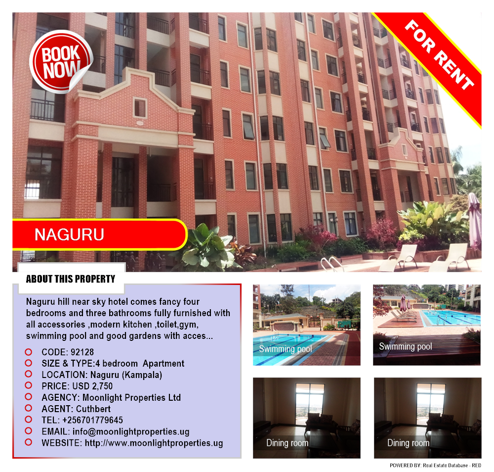 4 bedroom Apartment  for rent in Naguru Kampala Uganda, code: 92128