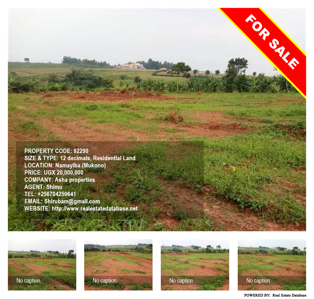 Residential Land  for sale in Namayiba Mukono Uganda, code: 92290