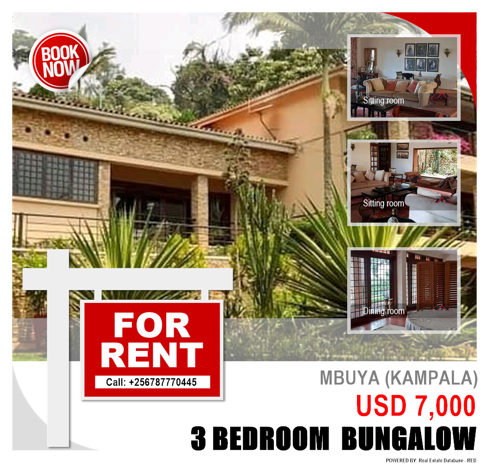 3 bedroom Bungalow  for rent in Mbuya Kampala Uganda, code: 92330