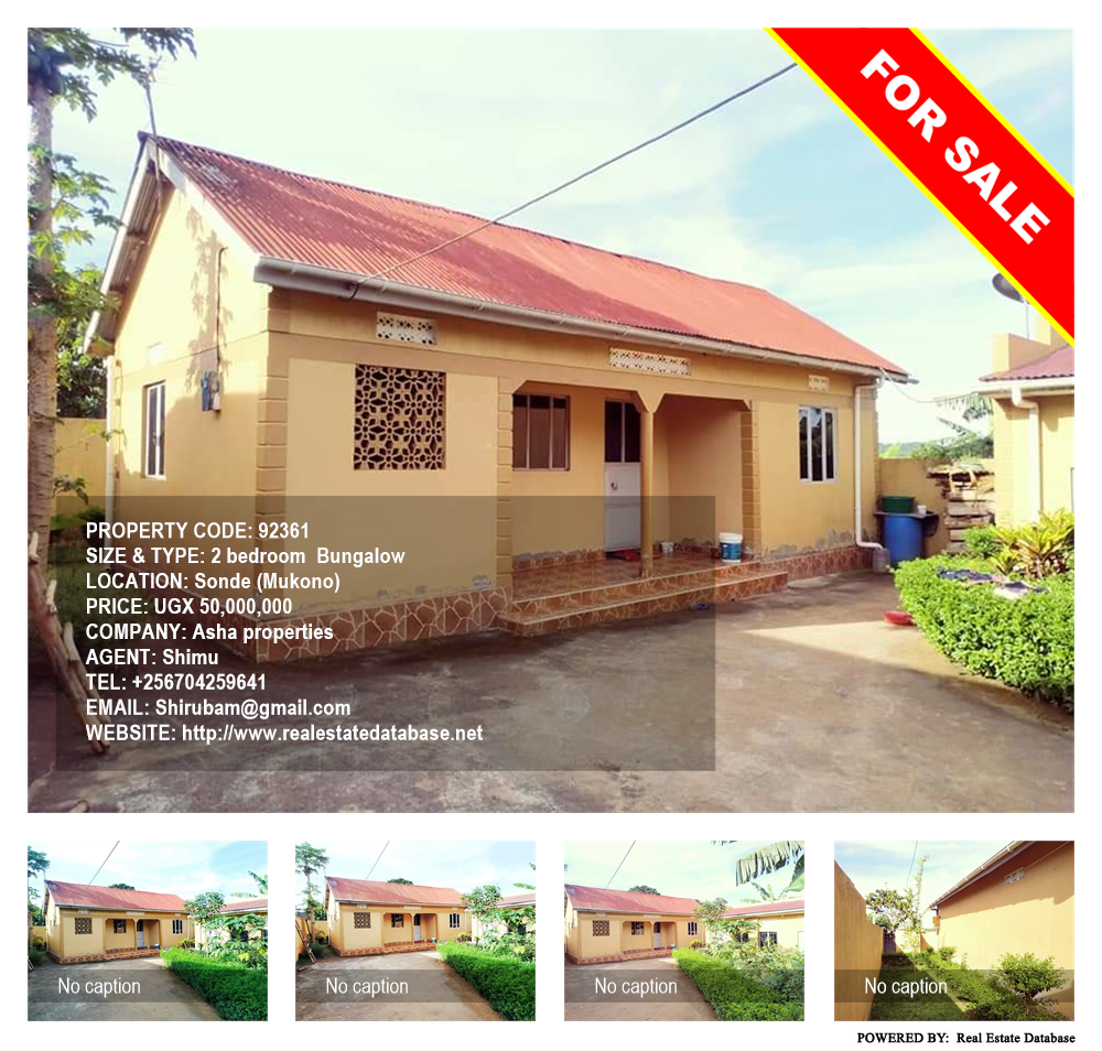 2 bedroom Bungalow  for sale in Sonde Mukono Uganda, code: 92361