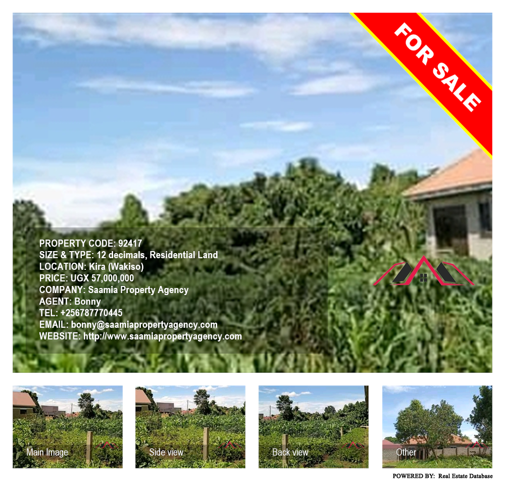 Residential Land  for sale in Kira Wakiso Uganda, code: 92417