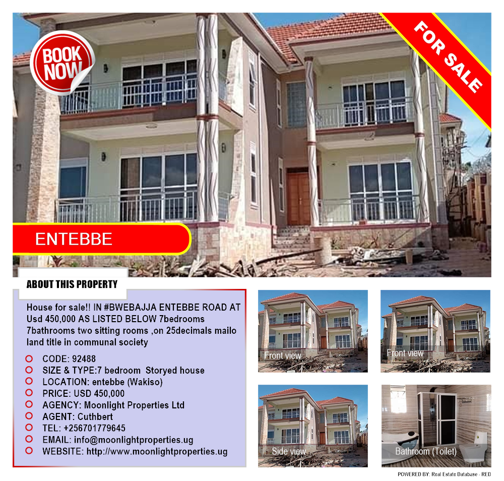 7 bedroom Storeyed house  for sale in Entebbe Wakiso Uganda, code: 92488