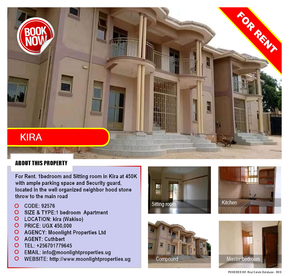 1 bedroom Apartment  for rent in Kira Wakiso Uganda, code: 92576