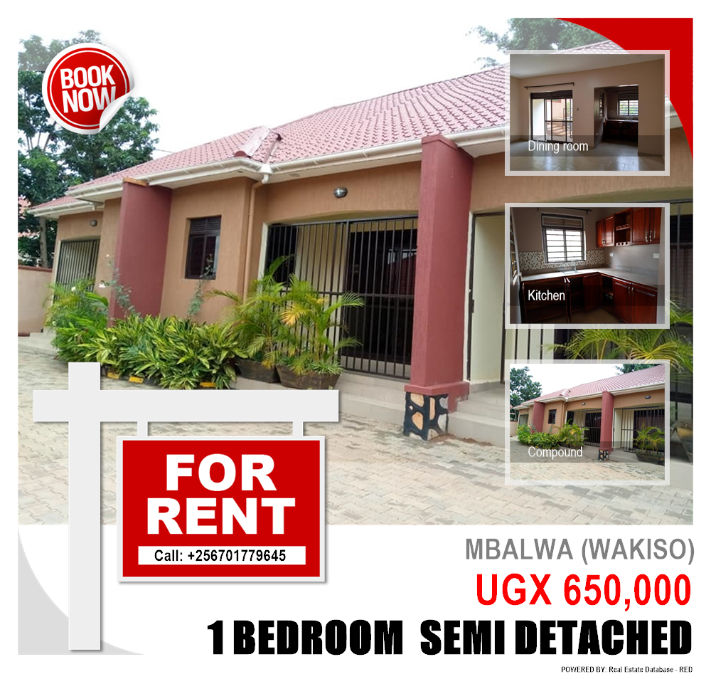 1 bedroom Semi Detached  for rent in Mbalwa Wakiso Uganda, code: 92584