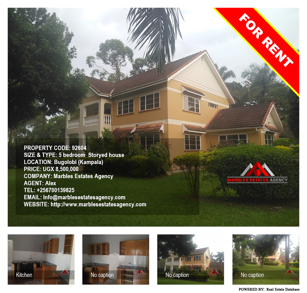 5 bedroom Storeyed house  for rent in Bugoloobi Kampala Uganda, code: 92604