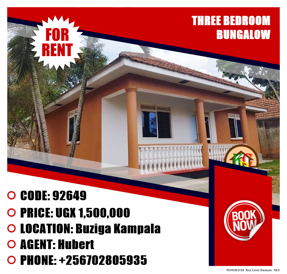 3 bedroom Bungalow  for rent in Buziga Kampala Uganda, code: 92649