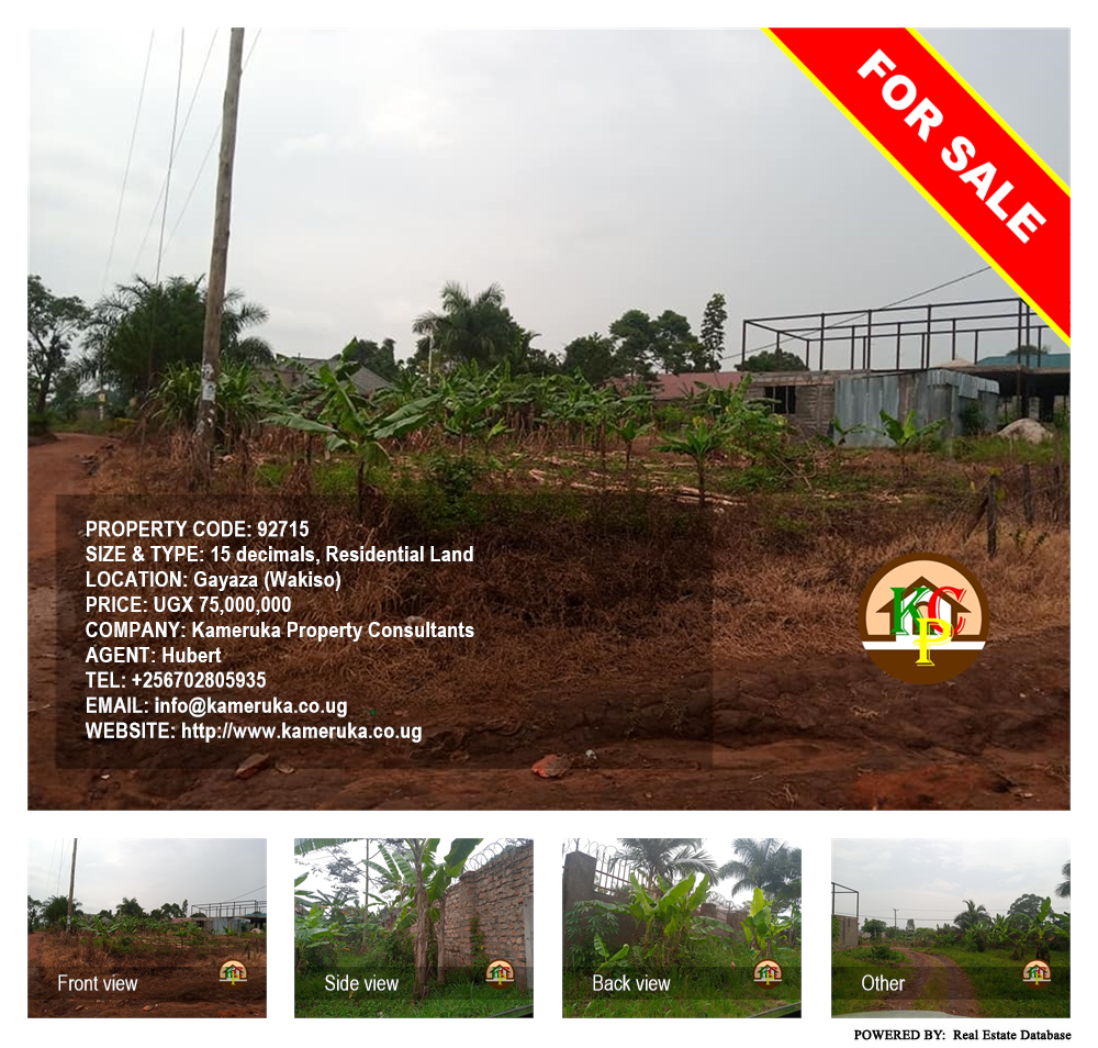 Residential Land  for sale in Gayaza Wakiso Uganda, code: 92715