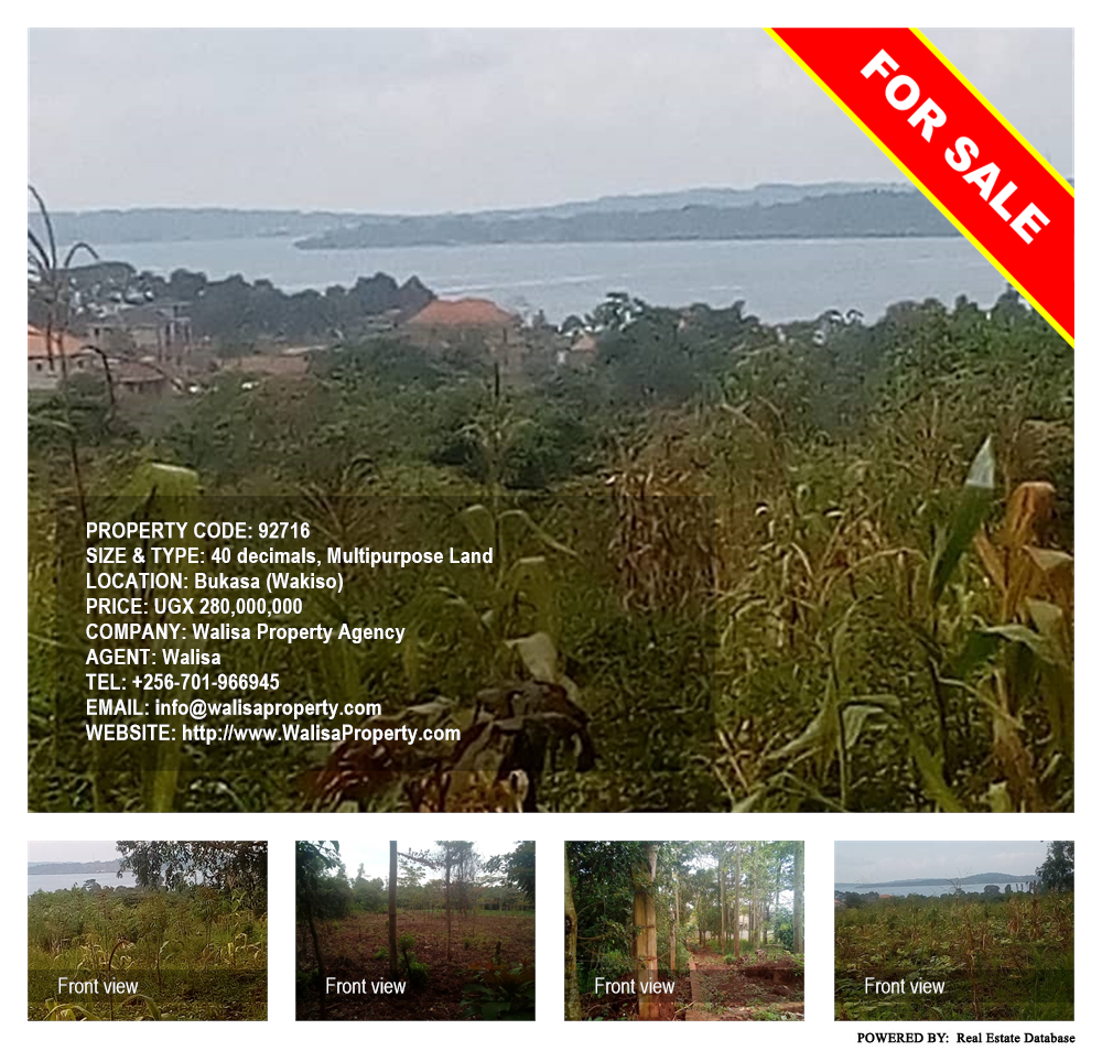 Multipurpose Land  for sale in Bukasa Wakiso Uganda, code: 92716