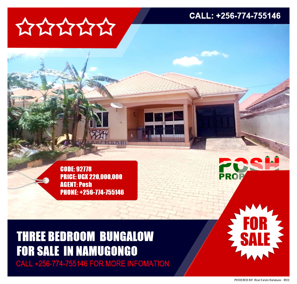 3 bedroom Bungalow  for sale in Namugongo Wakiso Uganda, code: 92778