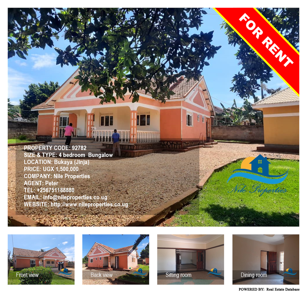 4 bedroom Bungalow  for rent in Bukaya Jinja Uganda, code: 92782
