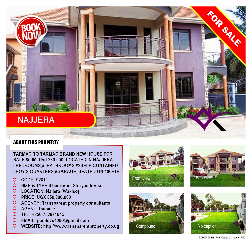 6 bedroom Storeyed house  for sale in Najjera Wakiso Uganda, code: 92811