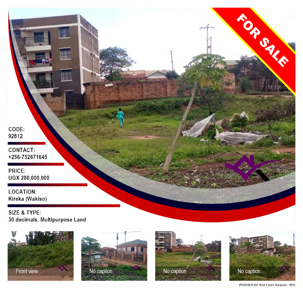 Multipurpose Land  for sale in Kireka Wakiso Uganda, code: 92812