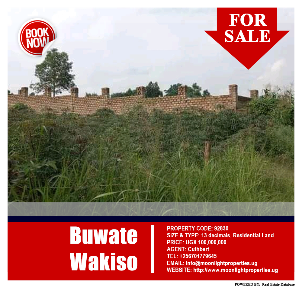 Residential Land  for sale in Buwaate Wakiso Uganda, code: 92830