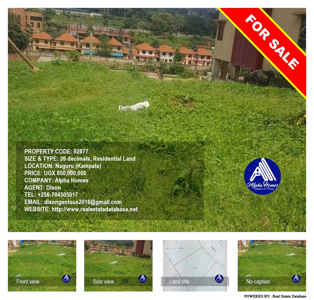 Residential Land  for sale in Naguru Kampala Uganda, code: 92877