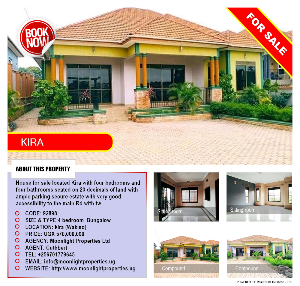 4 bedroom Bungalow  for sale in Kira Wakiso Uganda, code: 92898