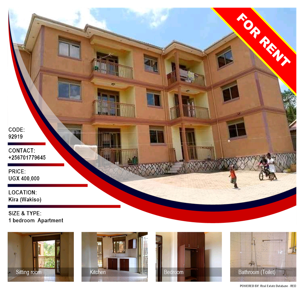 1 bedroom Apartment  for rent in Kira Wakiso Uganda, code: 92919