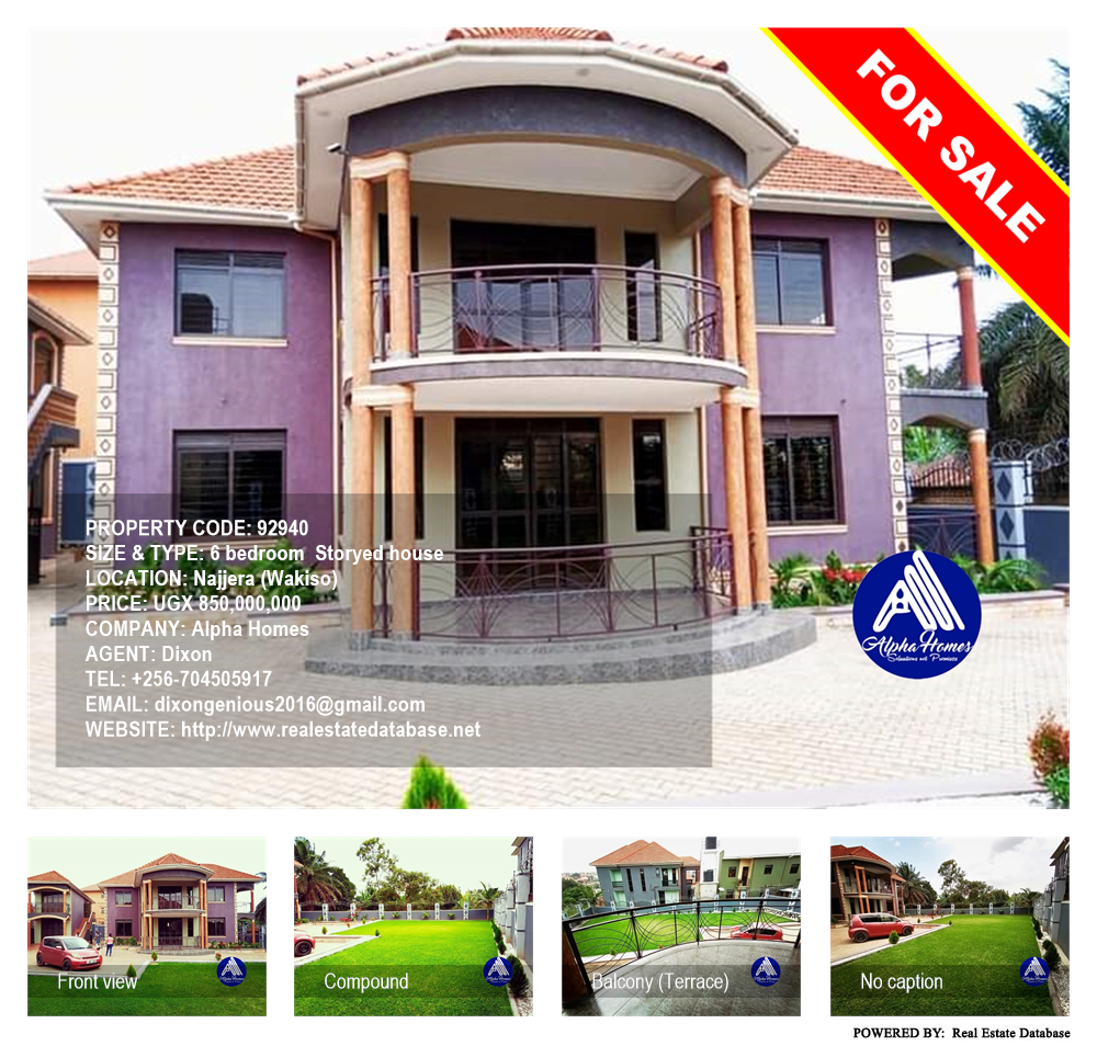 6 bedroom Storeyed house  for sale in Najjera Wakiso Uganda, code: 92940